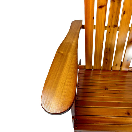 Foldable Solid Wood Adirondack Chair in Oak Finish HouseOfZazla