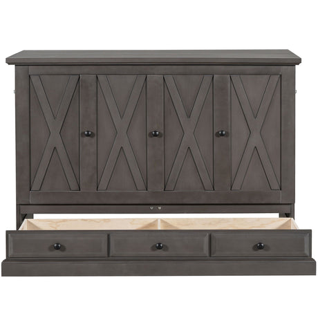 Murphy Bed Chest Cube Cabinet With Charging Station And Large Storage Drawer HouseOfZazla