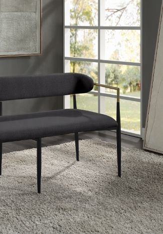 Jaramillo Chenille Bench Black HouseOfZazla
