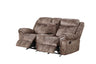 Zubaida Two Tone Recliner Loveseat with USB Port Console HouseOfZazla