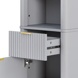 Tall Bathroom Storage Cabinet With Adjustable Shelves And 1 Drawer & Door