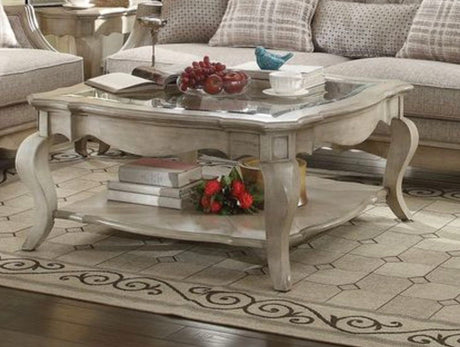Chelmsford Clear Glass Coffee Table - Taupe HouseOfZazla