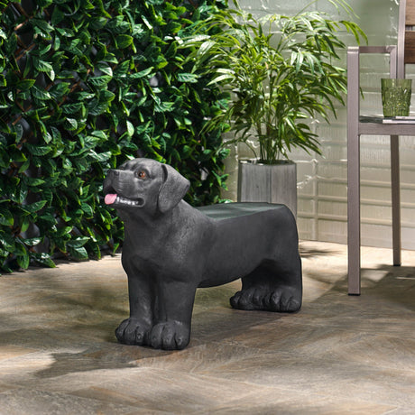 MGO Dog Bench - Outdoor Labrador Design, Matte Black HouseOfZazla