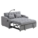 Modern Loveseat Futon Sofa With Pullout Bed, Adjustable Reclining Backrest, Toss Pillows HouseOfZazla