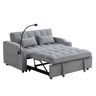 Modern Loveseat Futon Sofa With Pullout Bed, Adjustable Reclining Backrest, Toss Pillows HouseOfZazla