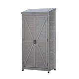 Outdoor Storage Shed With Vertical Tool Cabinet For Backyard