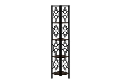 4 Tier Corner Bookshelf Bookcase for Office, Transitional Style HouseOfZazla