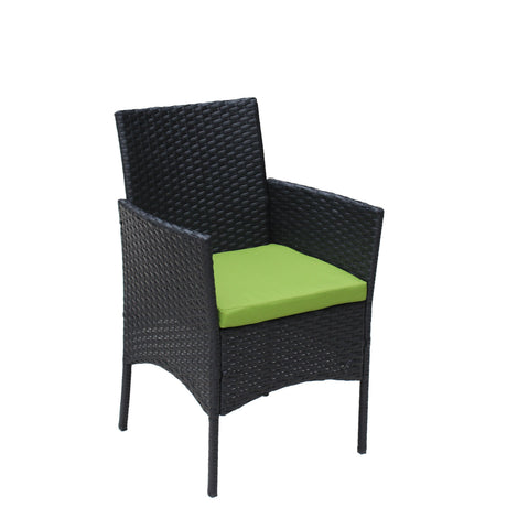 4 PC Rattan Patio Furniture Set Outdoor Cushioned Wicker Sofa Green Cushion HouseOfZazla