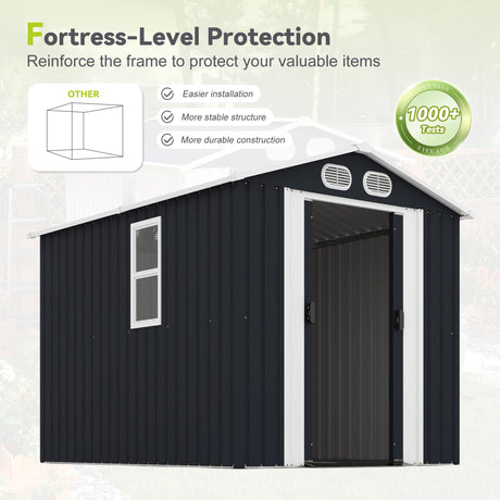 Campcraft 8x6 FT Outdoor Metal Storage Shed HouseOfZazla