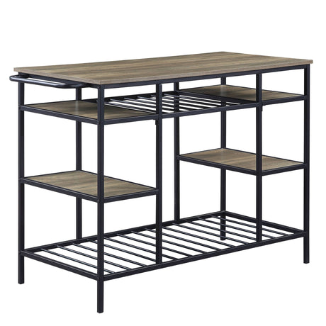 Lona - Kitchen Island - Rustic Oak / Black HouseOfZazla
