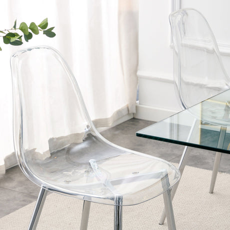 Modern Minimalist Transparent Dining Chair - 6-Piece Set HouseOfZazla