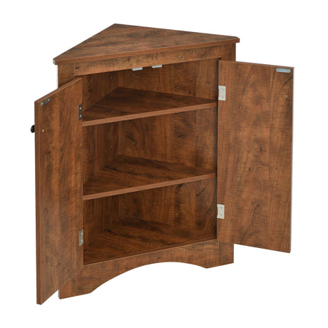Triangle Bathroom Storage Cabinet With Adjustable Shelves, Freestanding Floor Cabinet For Home Kitchen HouseOfZazla