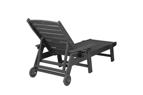 Outdoor Lounge Chair with Wood Texture and Adjustable Backrest HouseOfZazla