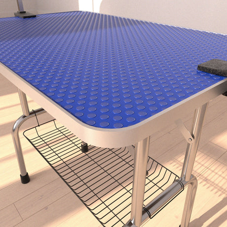 Large Size Grooming Table For Pet Dog And Cat With Adjustable Arm And Clamps Large Heavy Duty Animal Grooming Table - Blue HouseOfZazla