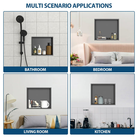 Stainless Steel Shower Niche With Seamless Design For Bathroom Storage HouseOfZazla