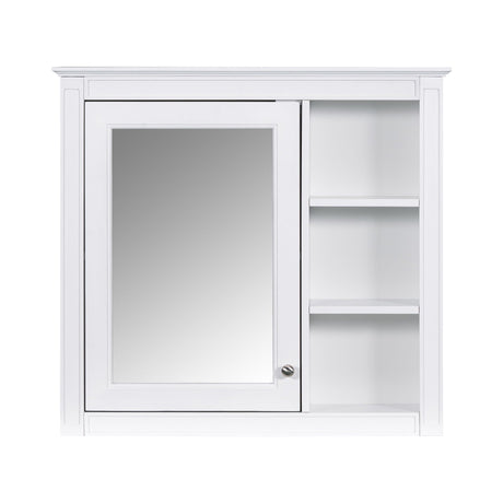 Bathroom Vanity With Medicine Cabinet, Royal Mirror Cabinet, Modern Bathroom Storage Cabinet With 2 Soft Closing Doors And 4 Drawers HouseOfZazla