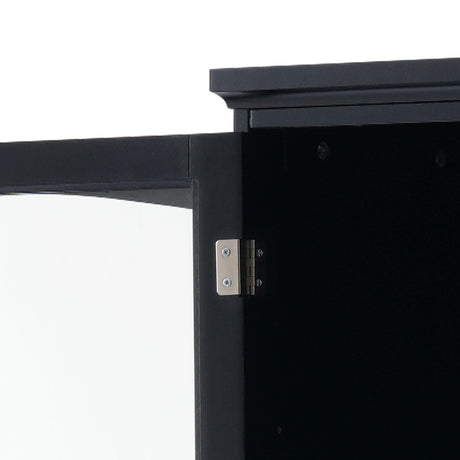 Tall Bathroom Storage Cabinet With Glass Doors, Free-Standing, Two Drawers, And Adjustable Shelves, Board, Painted Perfect For Displaying Your Favorite Items HouseOfZazla