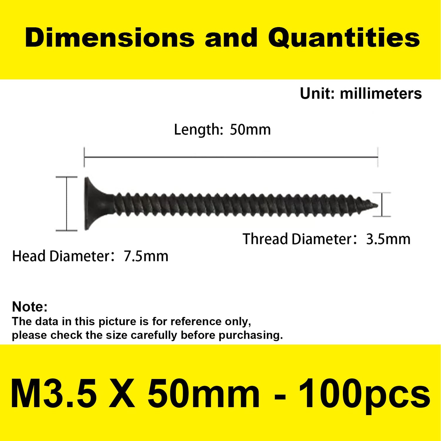 #6 x 2'' Wood Screws, Phillips Flat Head Long Screws, Self-Tapping Countersunk Screws, Exterior Wood Screws, Fasteners for Various Woodworking - WoodArtSupply