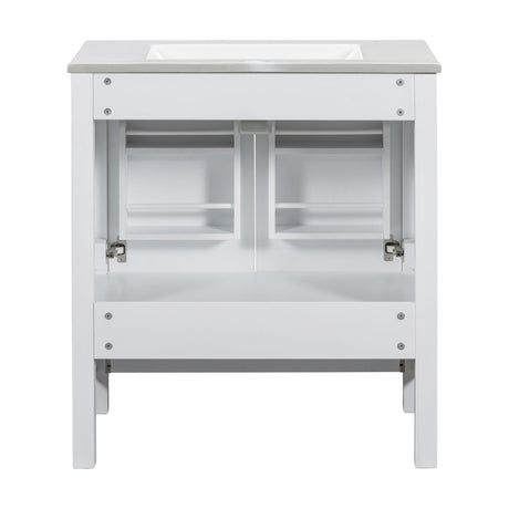 Bathroom Vanity With Single Sink, Combo Cabinet Undermount Sink, Bathroom Storage Cabinet With Two Doors And A Drawer, Soft Closing, Multifunctional Storage, Solid Wood Frame HouseOfZazla