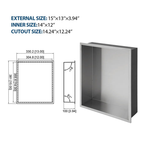 Stainless Steel Shower Niche With Seamless Design For Bathroom Storage HouseOfZazla