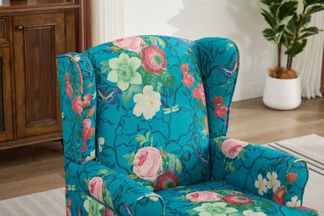 Modern Accent Chair with Retro Wood Legs - Floral HouseOfZazla