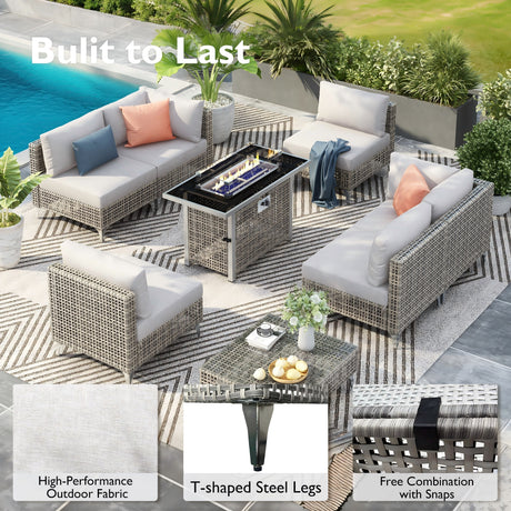 K&K 7-Piece Wicker Patio Furniture Set HouseOfZazla