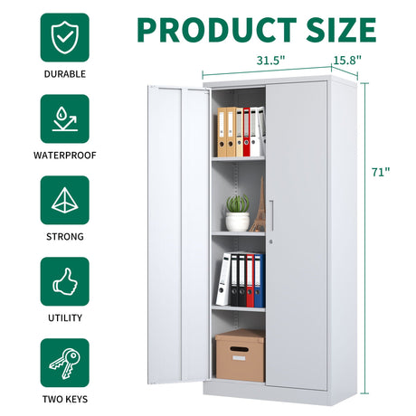Heavy Metal Garage Storage Cabinet With Locking Doors, Steel, Adjustable Shelves HouseOfZazla