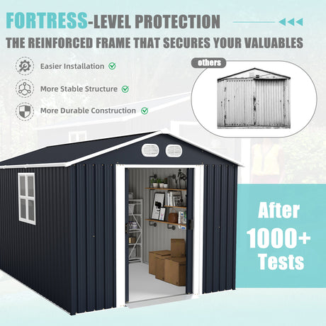 Campcraft 8x12 Ft Outdoor Metal Storage Shed HouseOfZazla