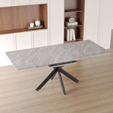 Modern Extendable Dining Table Set With Soft Padded Armless Chairs