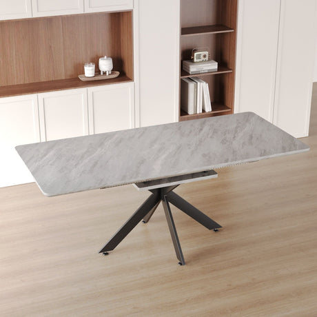 Modern Extendable Dining Table Set With Soft Padded Armless Chairs HouseOfZazla