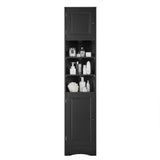 Multi-Functional Corner Cabinet Tall Bathroom Storage Cabinet with Two Doors and Adjustable Shelves, Open Shelf