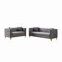 Deep Seat Sofa With Button Nailhead, Square Arm Couches HouseOfZazla