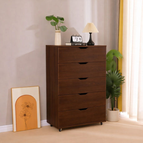 Modern 5 Drawer Dresser With Wheels HouseOfZazla