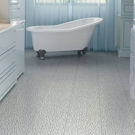 Interlocking Deck Tiles Plastic Waterproof Outdoor All Weather Anti-Slip Bathroom Shower Balcony Porch Strong Weight Capacity Upto 440 Lbs, Pebble Stone Pattern HouseOfZazla
