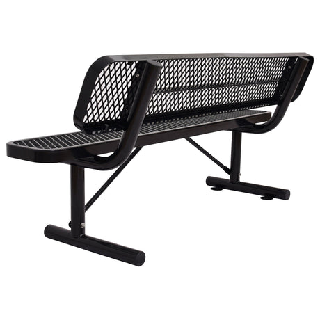 6' Outdoor Steel Bench With Backrest HouseOfZazla