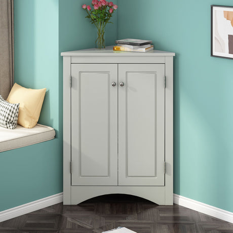 Triangle Bathroom Storage Cabinet With Adjustable Shelves, Freestanding Floor Cabinet For Home Kitchen HouseOfZazla
