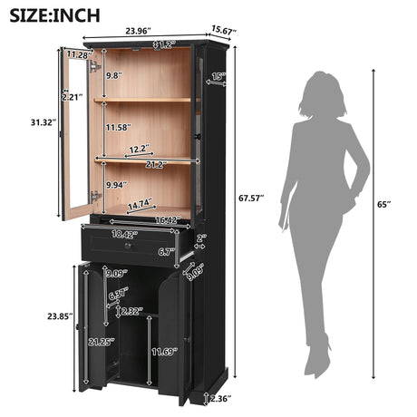 Bathroom Storage Cabinet, Adjustable Shelves & Drawer, Freestanding Tower HouseOfZazla