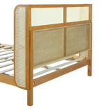 Premium Rubber Wood Platform Queen Bed Frame with Headboard