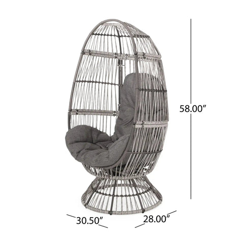 Patio Swivel Basket Egg Chair With Cushion HouseOfZazla
