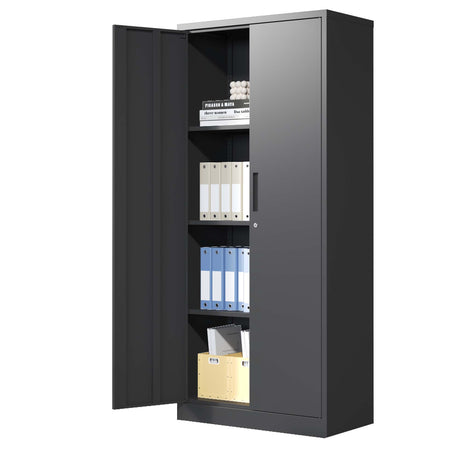 Heavy Metal Garage Storage Cabinet With Locking Doors, Steel, Adjustable Shelves HouseOfZazla