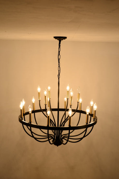 15-Light Industrial Iron Candle Chandelier Modern Farmhouse Pendant Light HouseOfZazla