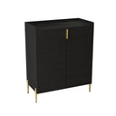 Wine Bar Cabinet With Adjustable Shelf, 2 Door Sideboard With Soft-Closing Hinges And Feet HouseOfZazla