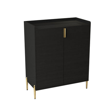 Wine Bar Cabinet With Adjustable Shelf, 2 Door Sideboard With Soft-Closing Hinges And Feet HouseOfZazla