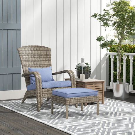Wicker Adirondack Chair with Ottoman HouseOfZazla