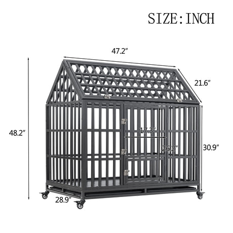 Heavy Duty Dog Crate Lockable Wheels HouseOfZazla