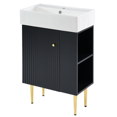 Bathroom Vanity, Combo Cabinet, Bathroom Storage Cabinet, Single Ceramic Sink HouseOfZazla