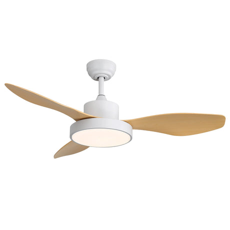 Ceiling Fan With 22W LED Light And Remote Control 6 Speeds Reversible DC Motor For Living Room - White HouseOfZazla