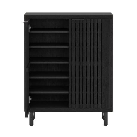 6 Tier Shoe Cabinet With Louvered Doors HouseOfZazla