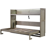 Murphy Bed With Desk, LED Light And USB Charging Station