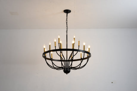 15-Light Industrial Iron Candle Chandelier Modern Farmhouse Pendant Light HouseOfZazla